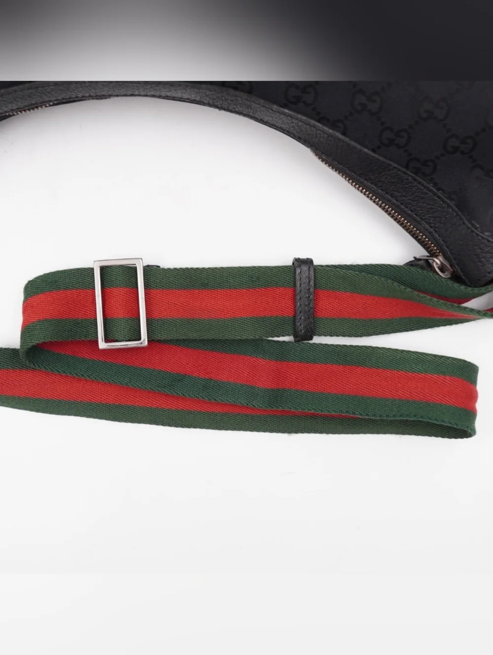 CH13 💗 Gucci GG Monogram Web halfmoon Large Crossbody - Picture 11 of 13